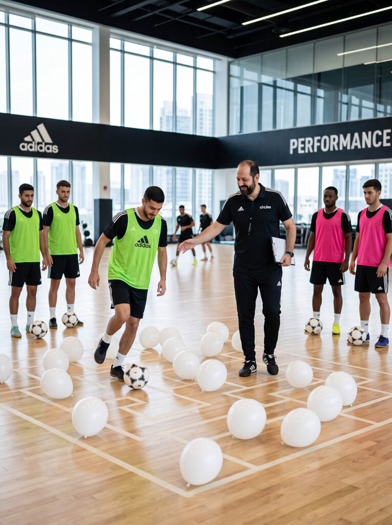 Adrian Tschubarov, coach deportivo especializado en selecciones de fútbol, guía una dinámica de entrenamiento mental y toma de decisiones con futbolistas. profesionales. La preparación mental entra donde la psicología deportiva no llega.